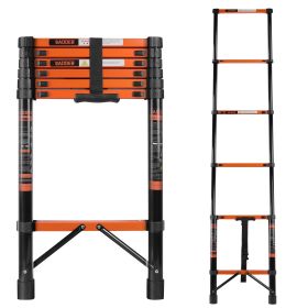 Telescopic Roof Ladder, Heavy-Duty Stainless Steel with Anti-Slip Feet, 330 LBS Load Capacity, Suitable for RV, Roof & Multi-Scene Use