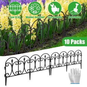 10 Pack Flexible Garden Edging, 19.3FT Interlocking PP Landscape Border with Angle Adjustable Panels