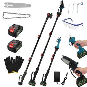 4 in 1 Cordless Pruning Shear and Electric Chainsaw With Max 5.5FT Extension Poles 4'/6' Pole Saw SK5 Blade Brushless Pruning Shear With 2Pcs 3.0