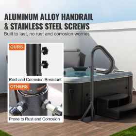 Hot Tub Handrail, 360 Rotatable Spa Side Handrail with 48"-63" Adjustable Height