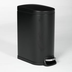 10L Curved Step Trash Can, Stainless Steel Garbage Can with Foot Pedal